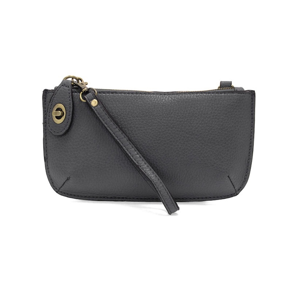 Joy Susan Gray Mini Crossbody Wristlet Clutch w/ wallet, straps & Lock. Vegan